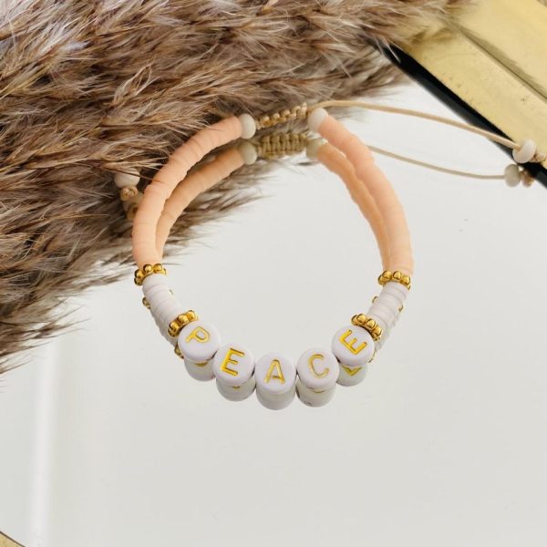 Bracelet perles Heishi 'Personnalisé' - Femme - Corail