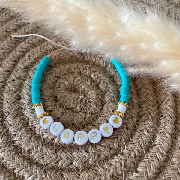 Bracelet perles Heishi 'Happy Vert d'eau' - Femme