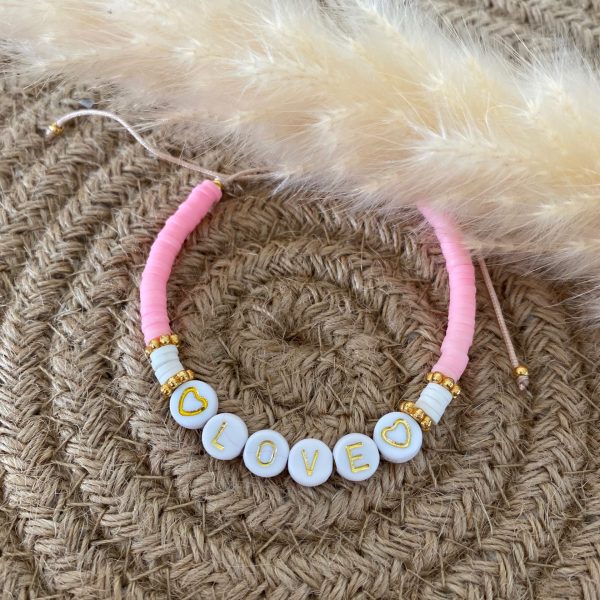 Bracelet perles Heishi 'Love Rose' - Femme
