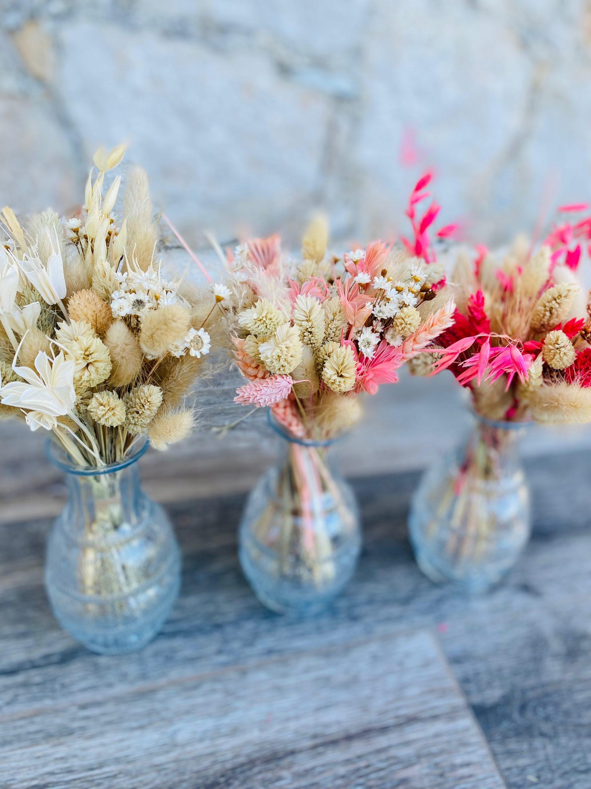 Vase Boho et son mini bouquet de fleurs séchées - Concept Bohème