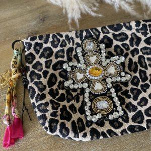 Pochette Bohème Léopard - Grande croix