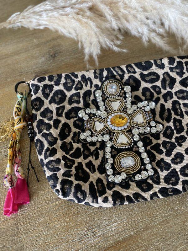 Pochette Bohème Léopard - Grande croix