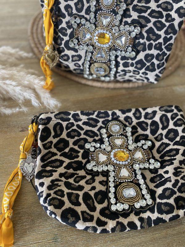 Pochette Bohème Léopard - Grande croix – Image 4