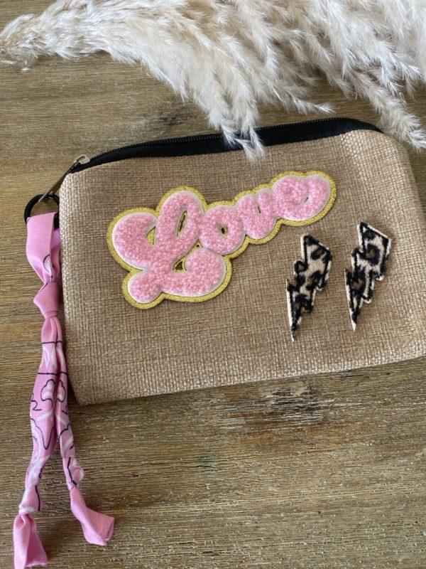 Pochette jute et bandana - Love