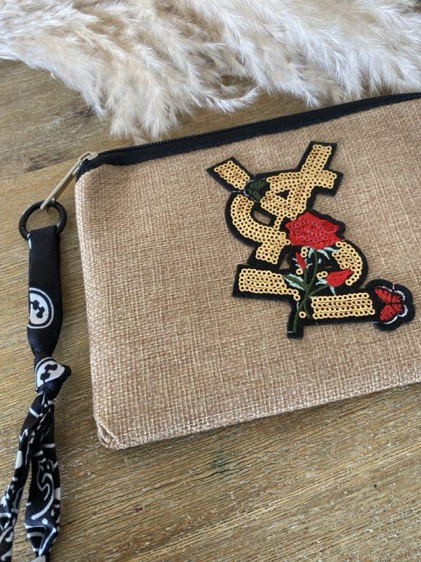 Pochette jute et bandana - Patch sequin YSL – Image 5