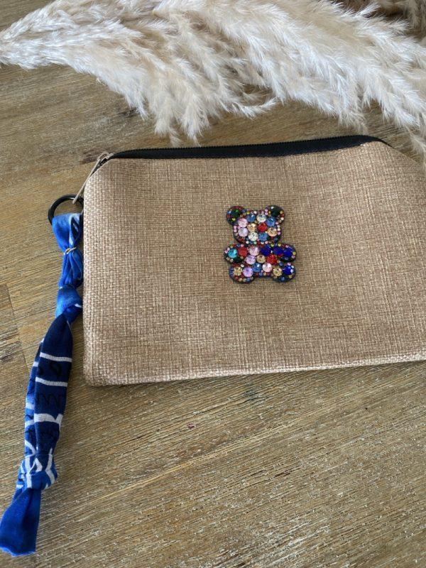 Pochette jute et bandana - Ourson strass – Image 11
