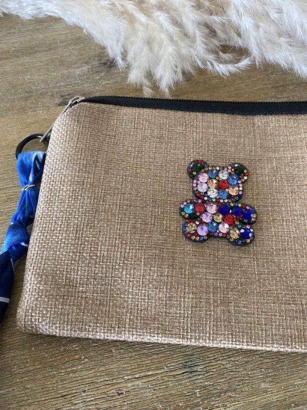 Pochette jute et bandana - Ourson strass – Image 10