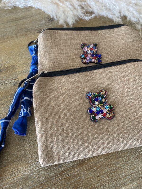 Pochette jute et bandana - Ourson strass – Image 9