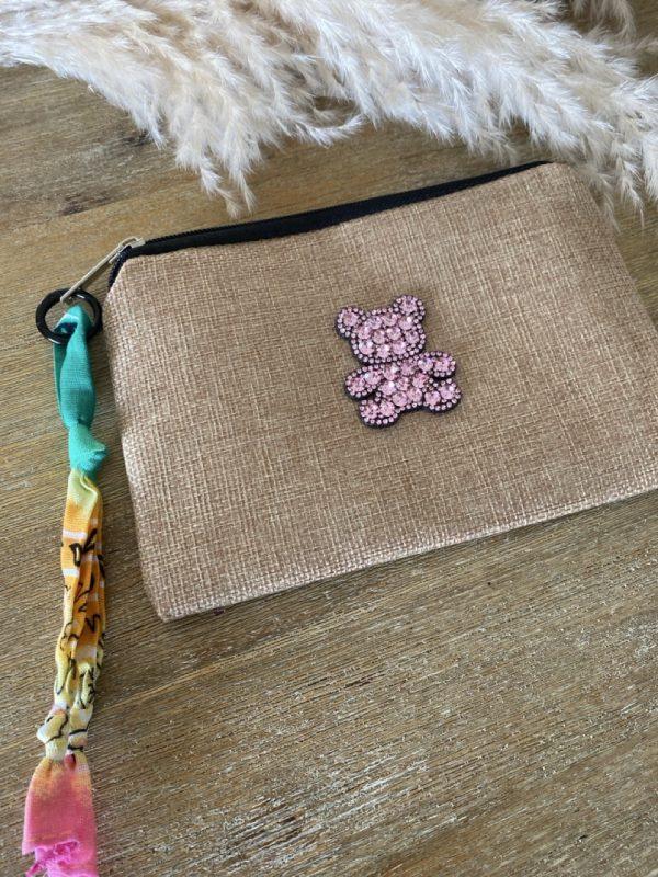 Pochette jute et bandana - Ourson strass – Image 7