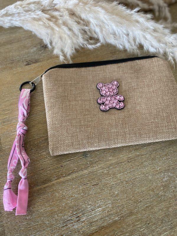 Pochette jute et bandana - Ourson strass – Image 6