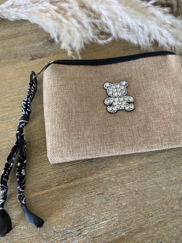 Pochette jute et bandana - Ourson strass – Image 5