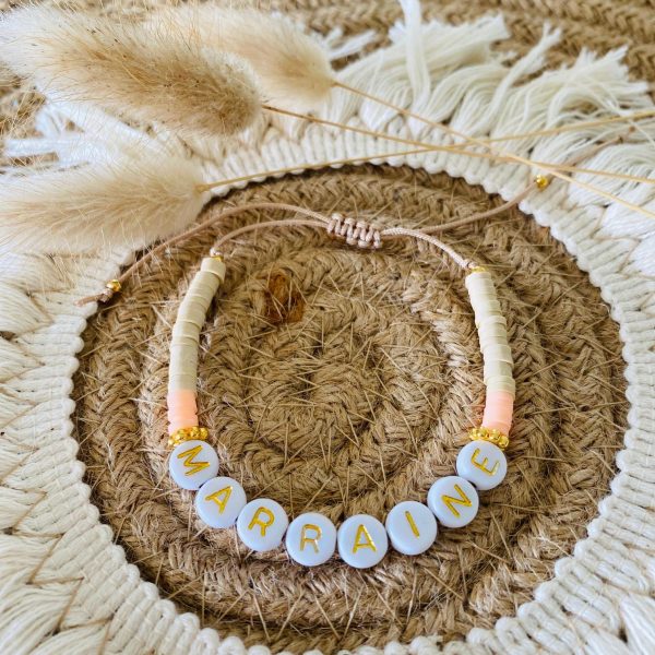 Bracelet perles Heishi 'Marraine'