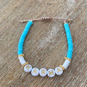 Bracelet perles Heishi 'Karma Bleu Turquoise' - Femme