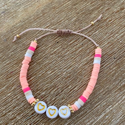 COAI Collier Ras Du Cou Perles Heishi Howlite - Plaqué Or - 38+5cm - Pour Femme