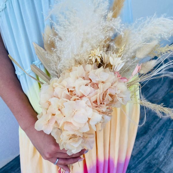 Bouquet de fleurs séchées "Hortensia Nude"