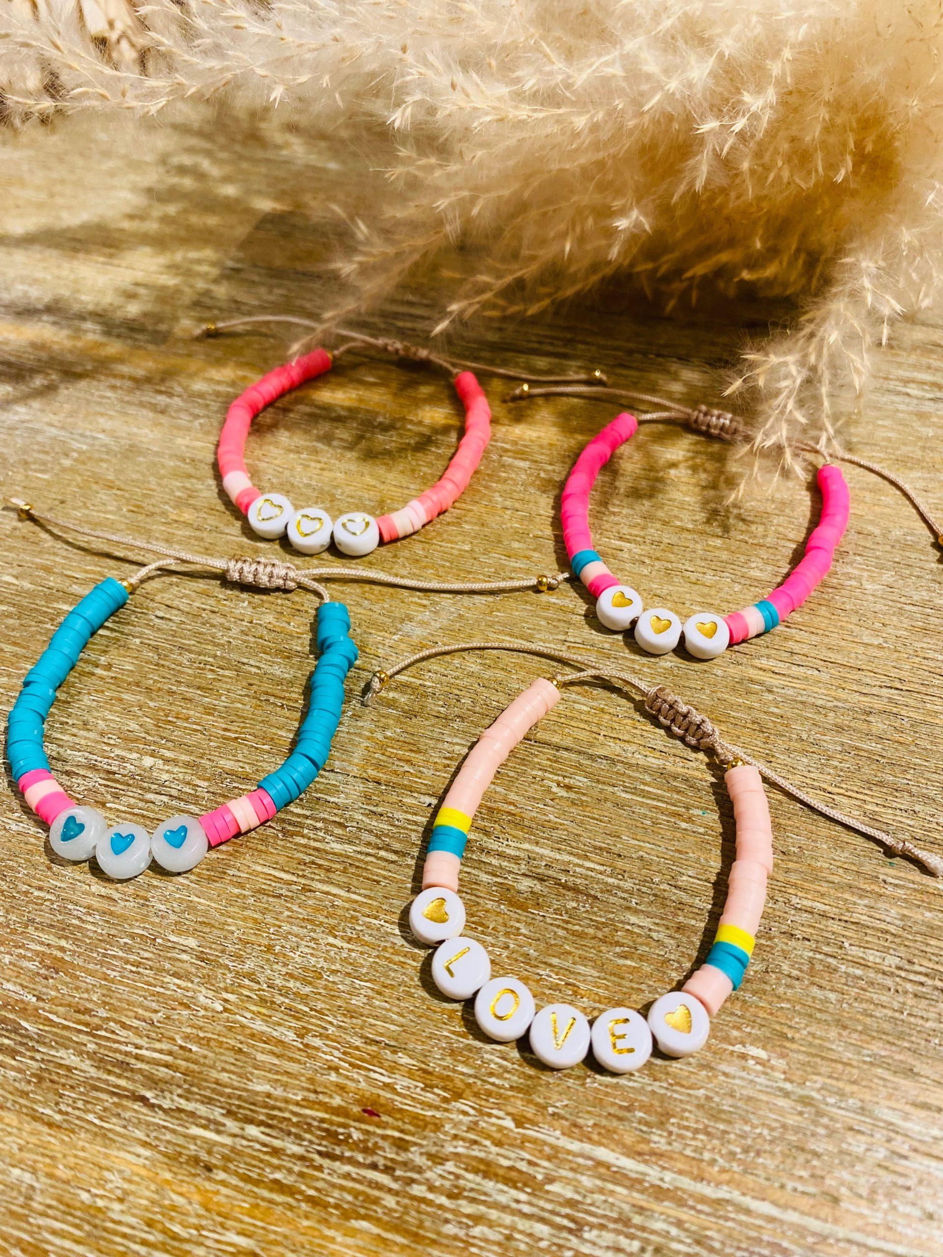 Bracelet perles Heishi - Bracelet enfant personnalisable