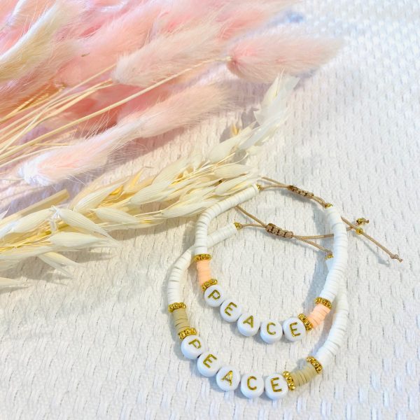 Bracelet perles Heishi 'Peace or' - Femme