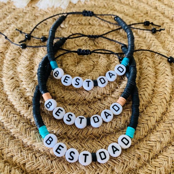 Bracelet perles Heishi - 'Best Dad'