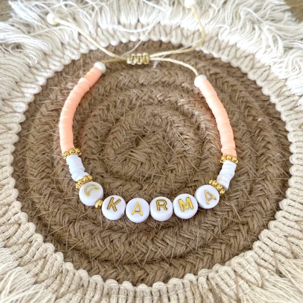 Bracelet perles Heishi 'Karma Corail' - Femme