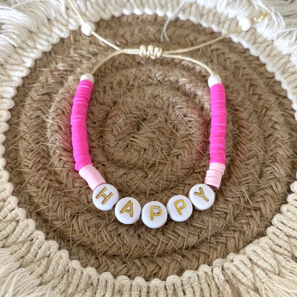 Bracelet perles Heishi 'Happy Fushia' - Enfant