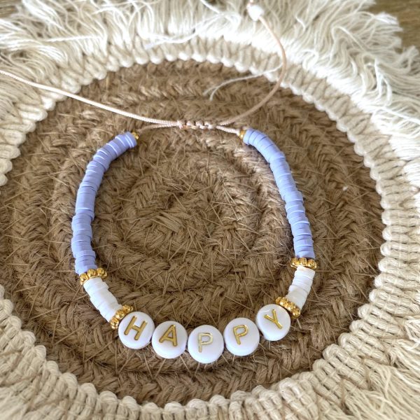Bracelet perles Heishi 'Happy Mauve' - Femme