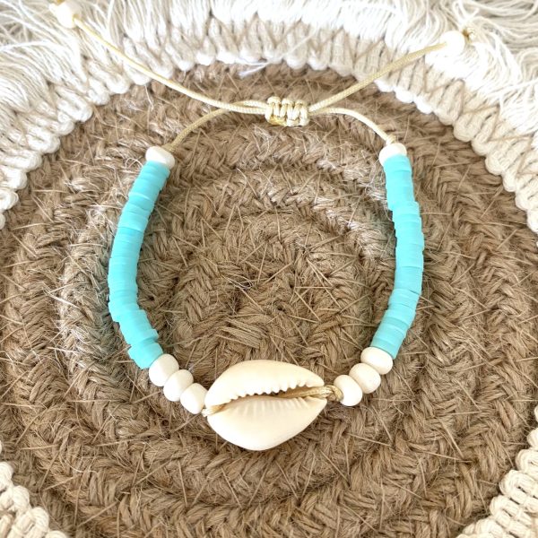 Bracelet perles Heishi 'Cauri Turquoise' - Enfant