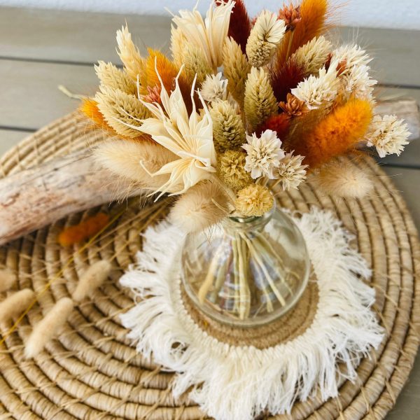 Mini Bouquet de fleurs séchées "Hiver" et son vase boule