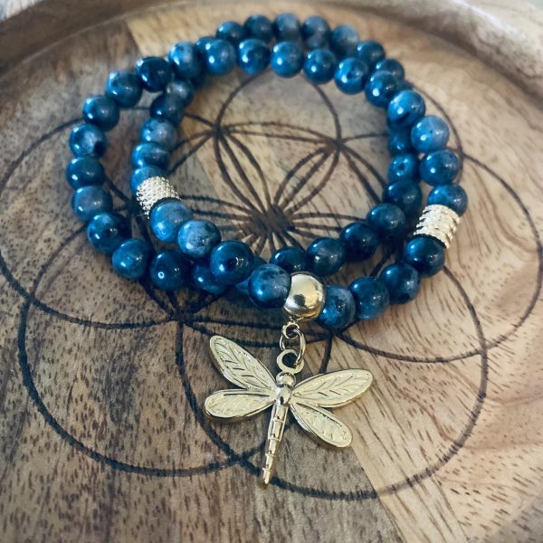 Bracelet Double Pierres Labradorite -  Libellule