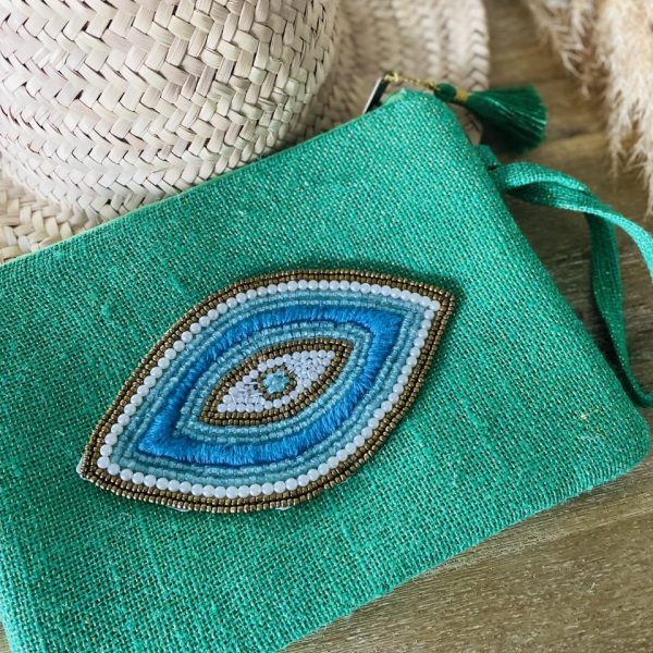Pochette Bohème Oeil - Vert