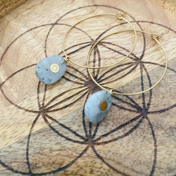 Créoles Bohème - Pierres naturelles Labradorite