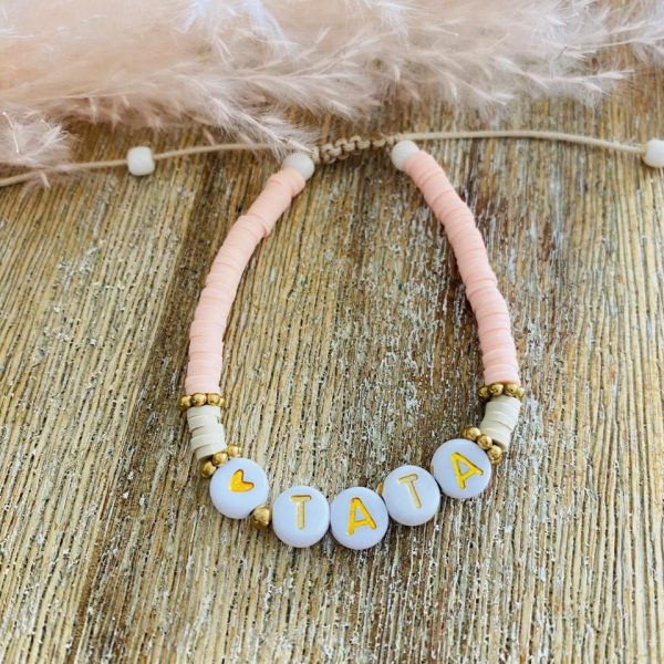 Bracelet perles Heishi 'Tata' Corail - Femme