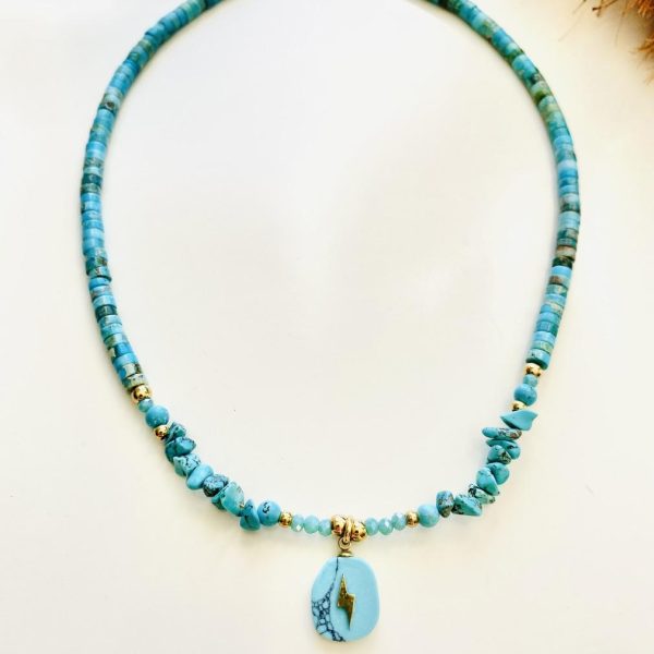 Collier Ras de Cou « Aura » – Turquoise