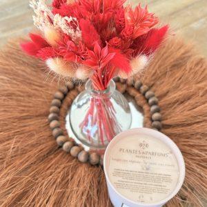 Coffret 'Bohème' Fleurs séchées et Bougie - Rouge