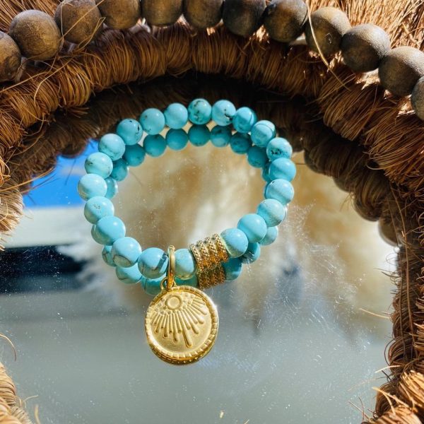 Bracelet Boho Pierre Turquoise - Soleil
