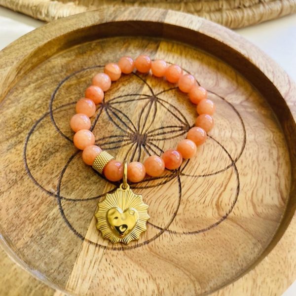 Bracelet Boho Pierre Jade orange - Ex voto