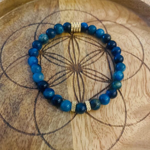 Bracelet Oeil du tigre bleu - élastique