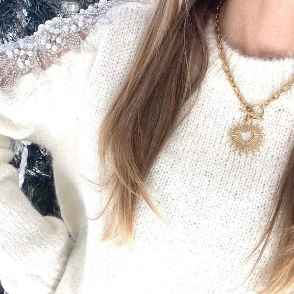 Pull Perles et Strass - Blanc