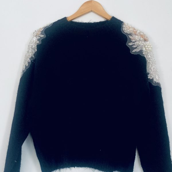 Pull Perles et Strass - Noir