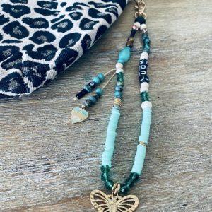 Porte-clés Boho - Vert d'eau