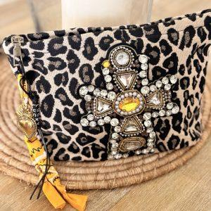 Pochette Bohème Léopard - Grande croix