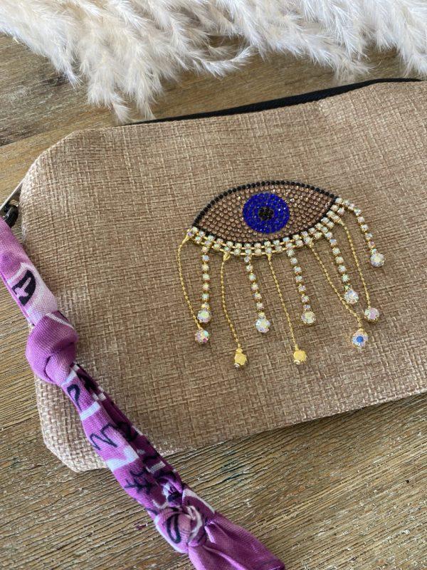 Pochette jute et bandana - Oeil strass – Image 10