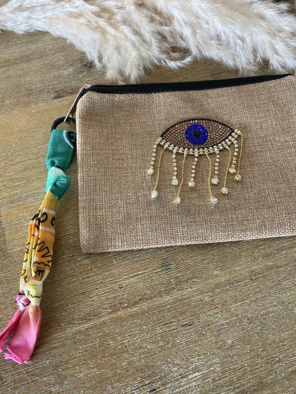 Pochette jute et bandana - Oeil strass – Image 9
