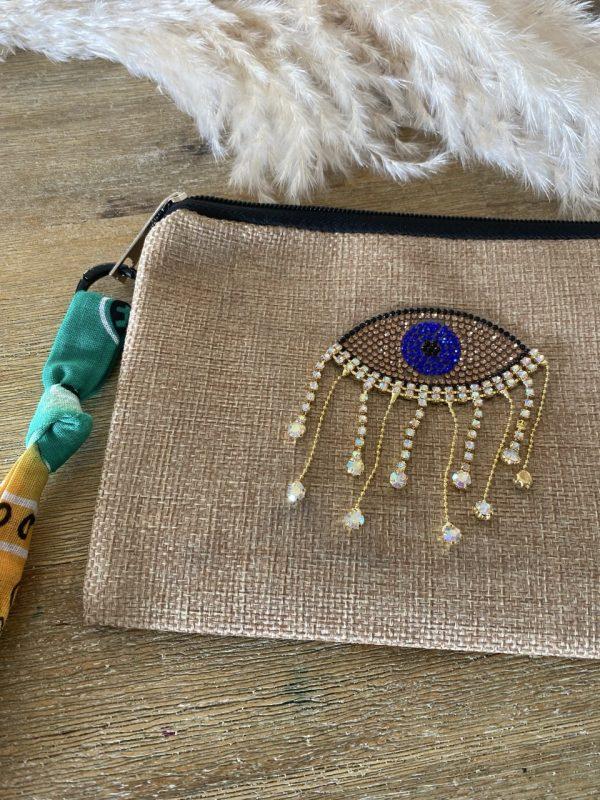 Pochette jute et bandana - Oeil strass – Image 8