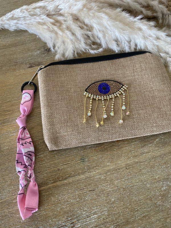 Pochette jute et bandana - Oeil strass – Image 7