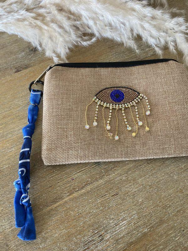Pochette jute et bandana - Oeil strass – Image 6