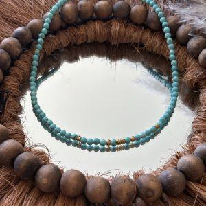 Collier ras de cou en pierres naturelles - Turquoise