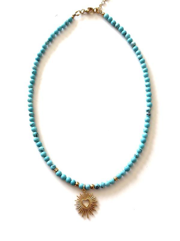 Collier ras de cou 'Louna' - Turquoise – Image 2