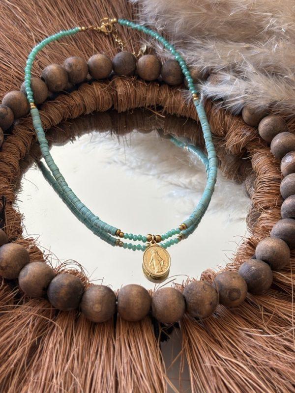 Collier ras de cou 'Virgin' - Turquoise
