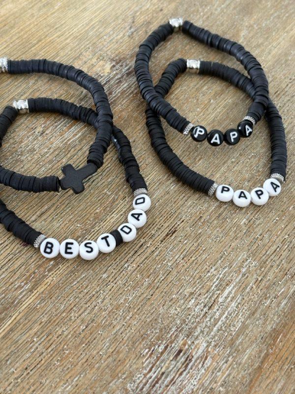 Bracelet Heishi Papa - noir – Image 2