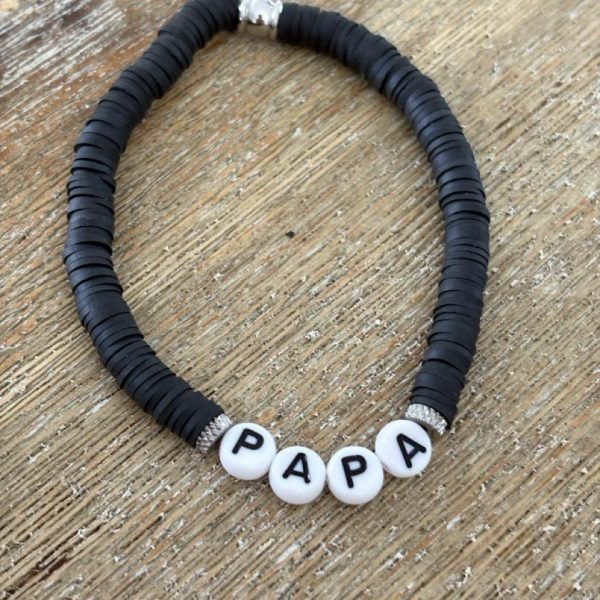 Bracelet Heishi Papa - blanc